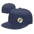 thumbnail image 5 of TEQUAN Flat Brim Hat Snapback Hats, Yellow Flash Pattern Adjustable Men Baseball Cap (Blue), 5 of 6