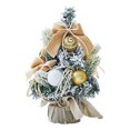 thumbnail image 2 of Dserhfy Snowy Mini Christmas Tree Small Tabletop Artificial Flocked Tree with Balls Bow And Cloth Bag Base for Home Office Desk Decor, 2 of 8