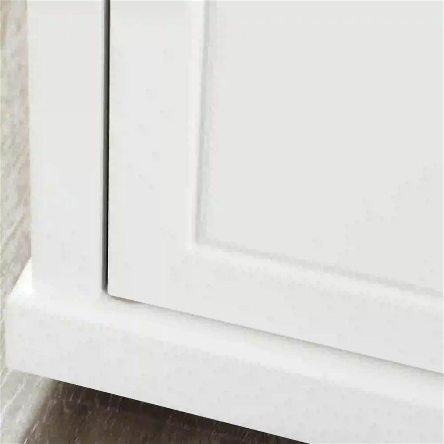 Demi Bonn 35" Rolling Kitchen Island Cart, Mobile Serving Trolley Table with Storage, Adjustable Shelf & 2 Towel Holders for Home & Kitchen, White