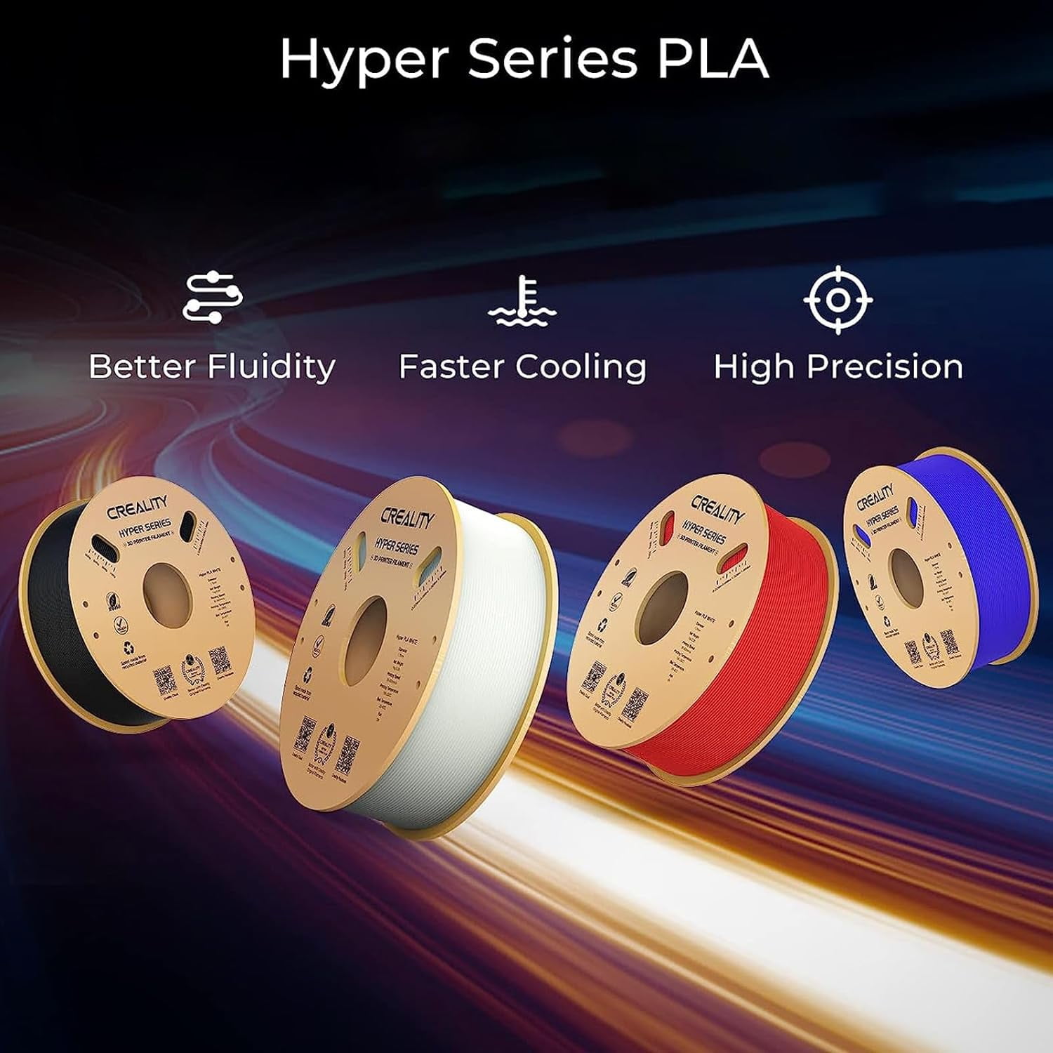 Creality Hyper PLA 1.75 mm Filament K1 Max/Ender 3 V3 SE/KE Fused Deposition Modeling 3D Printer Filament for Home Shcool Office Beginners 15kg/33 lbs Spool