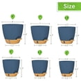 thumbnail image 6 of FIASON 6 Pack Self Watering Plant Pots, 5/5.5/6/6.5/7/8 Inch Blue with Brown Flower Planters with Watering Lip, Drainage Holes & Removable Saucer for Indoor Outdoor Garden House Plants, 6 of 11