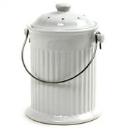 Norpro 93 Compost Crock, 1 gal, 5-5/8 in Dia, 7-1/4 in H, Ceramic, White