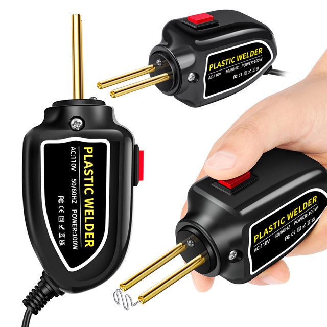 Bsvklp Máquina Soldadura Plástico 100 W Kit Reparación Parachoques Coche Con Grapadora Caliente (negro EE. UU.)