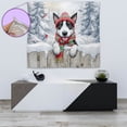 thumbnail image 4 of Playful Rat Terrier Welcomes Winter Snowy Day with Cardinal Bird Tapestry Ratty Dog Lover Wall Hanging Backdrop Home Decor - 2017, 4 of 5