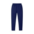 thumbnail image 3 of Dresfit Mens Wide Leg Joggers Elastic Waist Baggy Sweat Pants Straight Leg Open Leg Drawstring Running Sweatpants Open Bottom Loose Streetwear with Pockets Dark Blue 2XL, 3 of 5