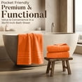 thumbnail image 4 of Dan River Bath Sheet 2 pack 35x70 in Quick Drying Oversized Soft Absorbent Cotton Towel - Orange, 4 of 8