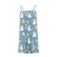 thumbnail image 4 of ATOGUTA Kids Dress Casual Summer Spaghetti Straps Easter Romper Dresses with Pockets for Kid Size 3T-10. Multicolor, 4 of 6