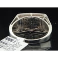 thumbnail image 4 of Black Diamond Pinky Ring White Gold Pave Square Fashion Statement Band 0.25 Ct., 4 of 6