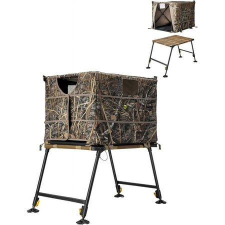 TIDEWE Dog Blind with Adjustable Height Stand for Hunting 3-in-1 Detachable Blind & Platform with Portable Strap for Hunting