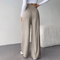 thumbnail image 5 of Comdrip Women's Pants Women's Loose Pleated Front Long Pants Wide Leg Trousers Solid Causal Dress Pants Women Khaki L, 5 of 9