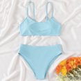 thumbnail image 3 of Toddler Girl 2 Piece Swimsuit Sport Solid High Waist Bikini Set Swimwear Bathing Suit BU2 8 Years-9 Years, 3 of 3