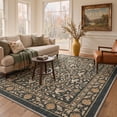 thumbnail image 2 of GENIMO 2'x3' Area Rug for Entryway, Machine Washable Non Slip Low Pile Indoor Door Mat for Front Door Kitchen Bathroom, Classic Floral, Antique Emerald, 2 of 5