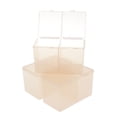 thumbnail image 1 of Organizador de 3 piezas para bolas de algodón y bastoncillos, contenedor transparente para discos de algodón naranja, 1 of 8