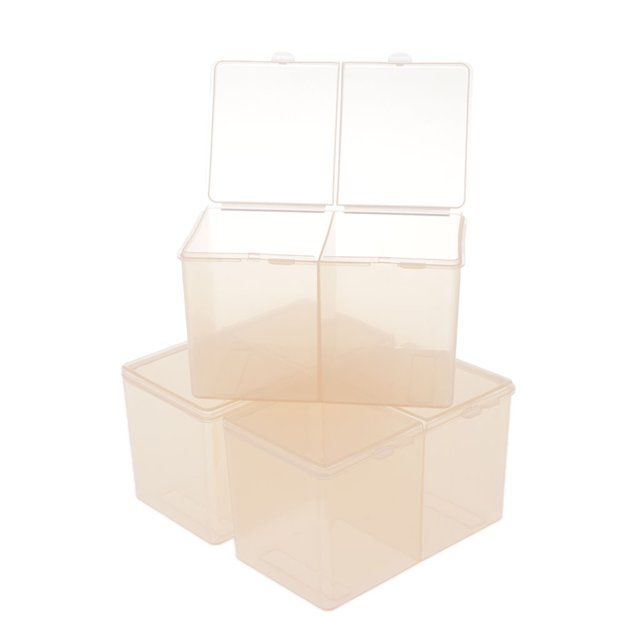 Organizador de 3 piezas para bolas de algodón y bastoncillos, contenedor transparente para discos de algodón naranja