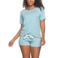 thumbnail image 3 of Felina Women's 3-Piece Soft Jersey T-Shirt, Shorts and Pants PJ Lounge Set-Blue / M, 3 of 8