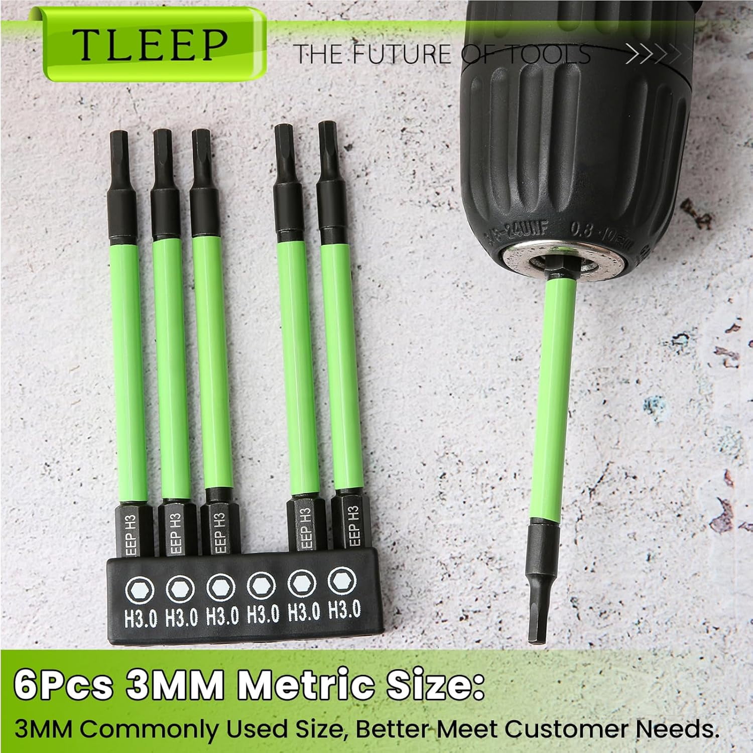 FRKSMD-3.5" Long 1/4" Hex Head Allen Wrench Drill Bit Set, Metric 3mm Impact Driver Bit Set, Magnetic Tips, S2 Steel, New Version Hex Keys with Storage Case