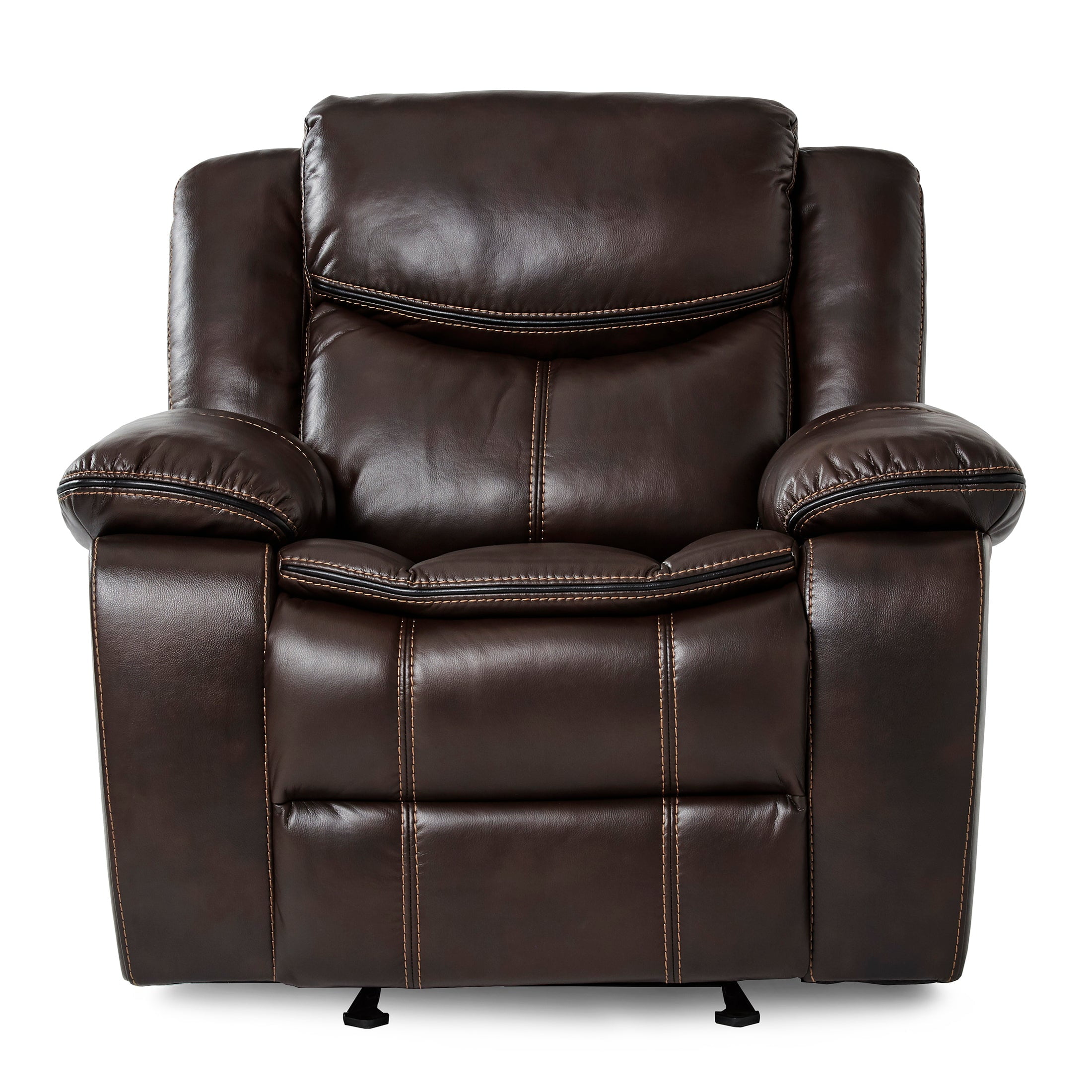 OakvillePark Prenzo Faux Leather Upholstered Glider Reclining Chair, Brown