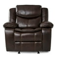 thumbnail image 2 of OakvillePark Prenzo Faux Leather Upholstered Glider Reclining Chair, Brown, 2 of 6