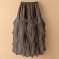 thumbnail image 2 of Miluxas Women's Tulle Long Skirt Elastic High Waist Layered Cake Skirt Solid Casual Party A-Line Mesh Skirt Coffee, 2 of 5
