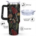 thumbnail image 3 of 40oz Colorful Botanical Mushroom Stainless Steel Flip Straw Tumbler Spill Proof Travel Cup Double Wall Vacuum Insulated Coffee Mug with Top Handle, 3 of 6