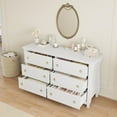 thumbnail image 1 of AKDSteel Commode à 6 Tiroirs pour Chambre, Commode à Tiroirs de 47,2 Pouces de Large avec Rangement Autoportante, Coffre de Rangement en Bois pour Salon, Chambre, Entrée, 1 of 8