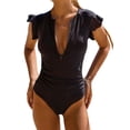 thumbnail image 2 of BIKINX One Piece Swimsuits for Women Ruffle Bathing Suits Black, 2 of 6
