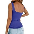 thumbnail image 6 of GXIPO Womens Square Neck Double Lined Tank Tops Low Back Fitted Sleeveless Tops Royal Blue M, 6 of 6