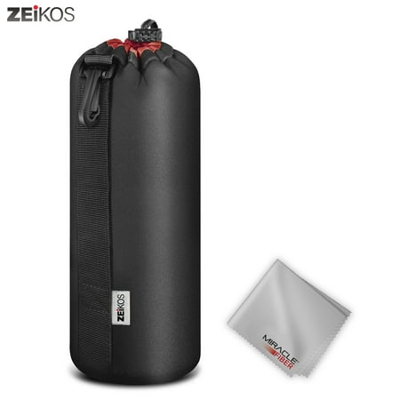 Camera Lens Case Zeikos Extra Large Size Lens Case Pouch for DSLR Camera Lens + Free MiracleFiber Cleaning Cloth ()