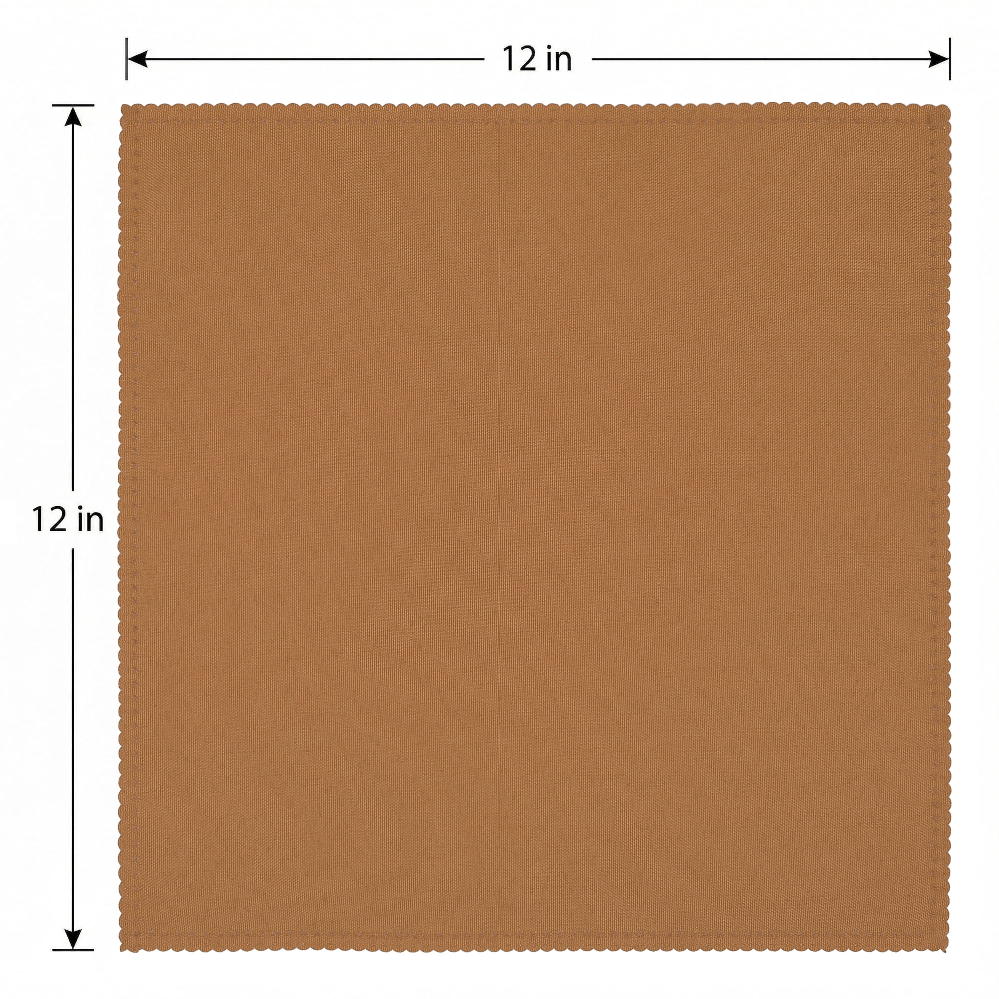 Unique Bargains 12Pcs Washable Reusable Dinner Cloth Napkins Brown 12x12inch