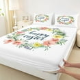thumbnail image 3 of Feelyou Spring Flower Floral Bed Sheets, Happy Easter King Sheets, Modern Western Festival Sheet Set, Luxury Bedroom Decor, 4-Piece, 3 of 7