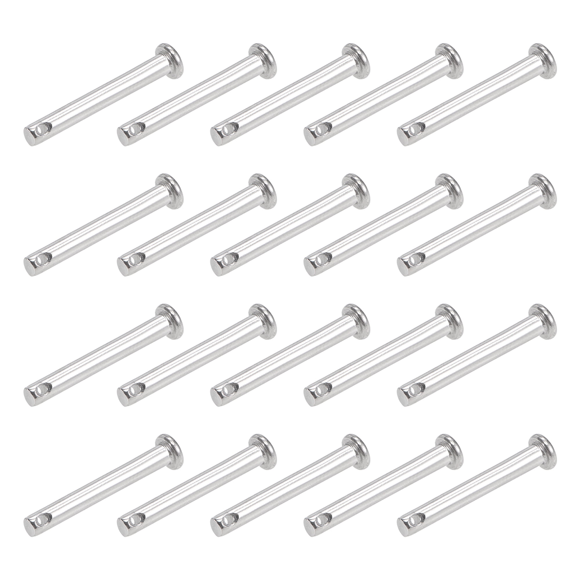 Single Hole Clevis Pins 4mm x 16mm Flat Head 304 Stainless Steel Pin 20Pcs