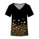 thumbnail image 4 of Blusa de camiseta informal con estampado de manga corta y cuello en V de verano para mujer a la moda Fridja bn7630, 4 of 5