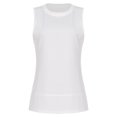 thumbnail image 3 of Yartina Women's Round Neck Sleeveless Split Hem Vest Tops Loose Fit Tee Shirt Gym Workout Tank Tops White S, 3 of 9