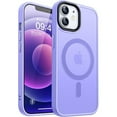 thumbnail image 1 of Entronix Heavy Duty Case For iPhone 12, 12 Pro, Translucent Matte Back, Magnetic Sturdy Case, Purple, 1 of 5