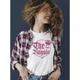 thumbnail image 2 of The Royals - Retro Gothic Crown Emoji Graphic Women's T-shirt, 2 of 4