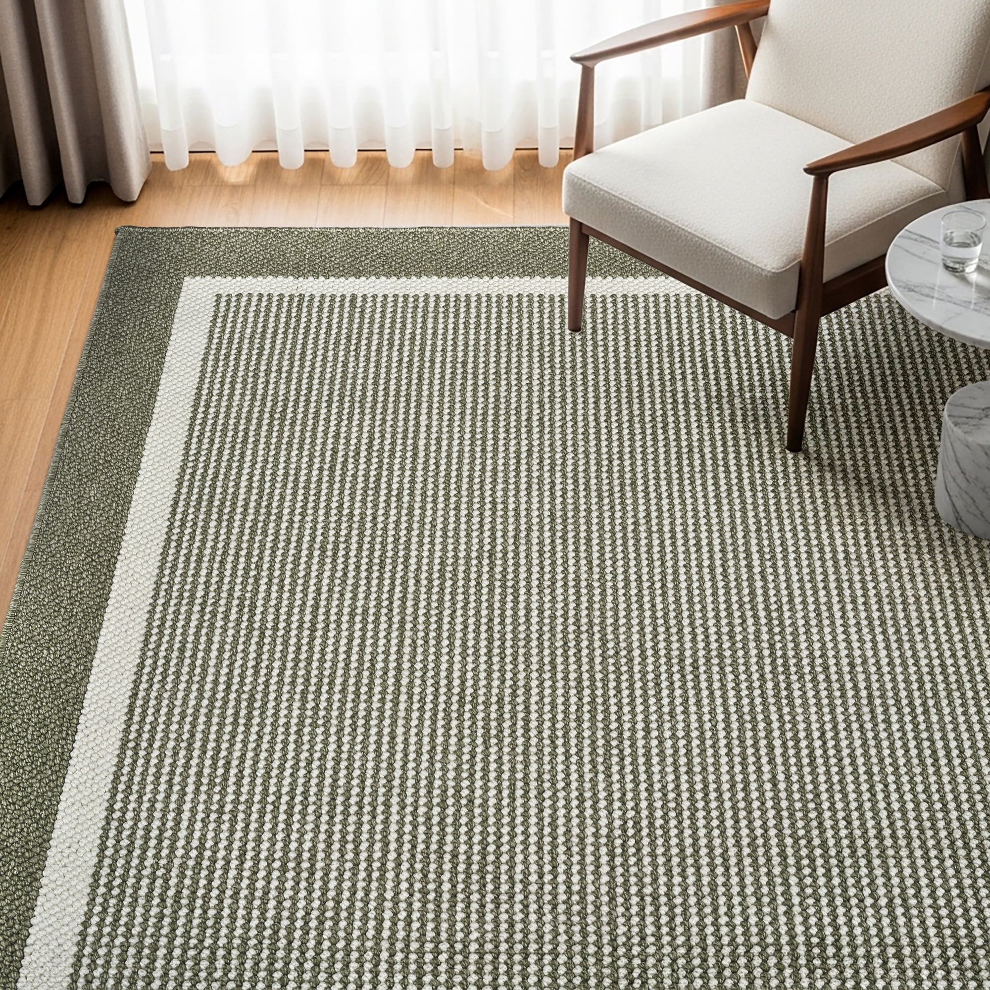 HGTV Soft Weave Mari Modern/ Contemporary Solid Color Sage Area Rug, 8x10