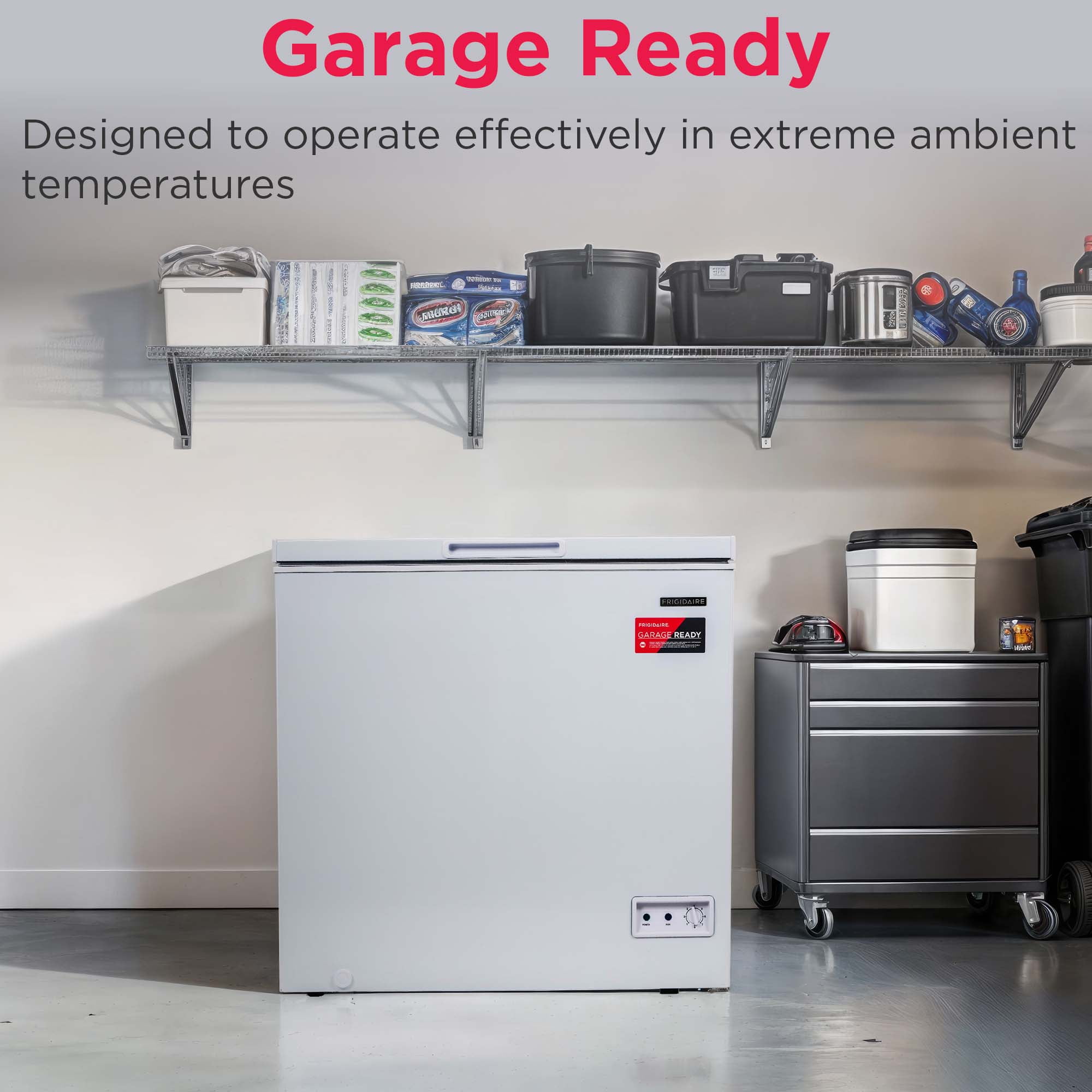 Frigidaire 7.0 cu ft Chest Freezer, White - Deep Freezer for Garage, Kitchen, Basement, Large Capacity for Bulk Storage