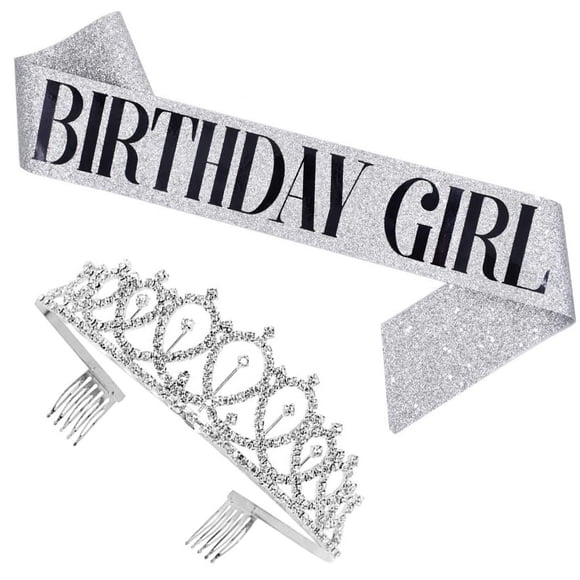 Naiovety Mujeres Hombres brillante Rhinestone Headwear hombro Correa Kit banquete portátil decorativo faja diadema suministros Kits de decoración para fiestas Plata Naiovety HA067597-01B