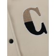 thumbnail image 3 of Stylish Color Block Drop Shoulder Jacket Soft, Loose Fit, Long Sleeve Snap Front Wear, 3 of 5