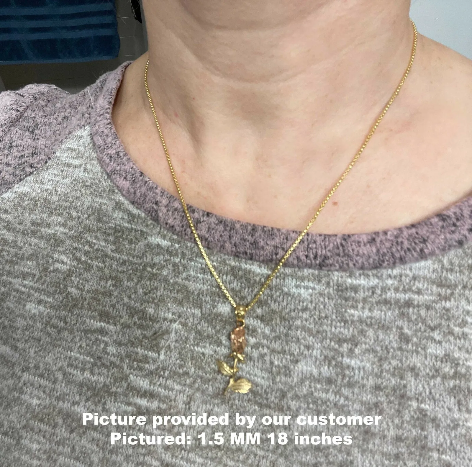 14K Yellow Gold Hollow Lite Round Box Chain Necklace, 16" To 24" Inch, 1.5MM To 3.5MM Wide
