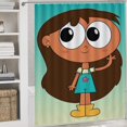 thumbnail image 4 of Juego de 4 cortinas de ducha con diseño de Rosie's Rules, con alfombrillas antideslizantes, tapa de inodoro y alfombrilla de baño, cortina de ducha impermeable con decoración de dibujos animados para, 4 of 8