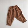 thumbnail image 2 of Toddler Casual Pants Fall Boys Literary Western Woven Trousers Carrot Pants Clothes Coffee Size 3-4T, 2 of 8