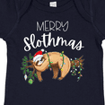 thumbnail image 4 of Inktastic Merry Slothmas Cute Christmas Sloth in Hat with Lights Boys or Girls Baby Bodysuit, 4 of 5