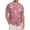 03-Red Cyan Flower, variant on Men's Hawaiian Beach Short Sleeve Button Down Shirt Tropical Cuban Collar Casual Shirt