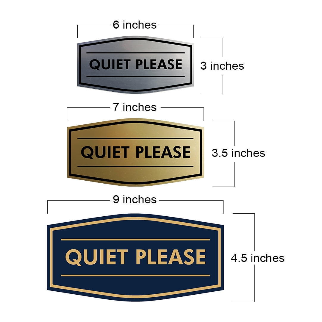 すまいるる♪ページ Signs ByLITA Fancy Quiet Please Sign (Black/Gold) - Small (10 Pack