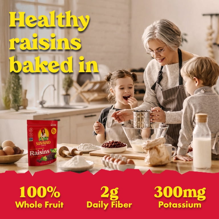 2 pack) Sun-Maid California Sun-Dried Raisins, 32 oz Resealable