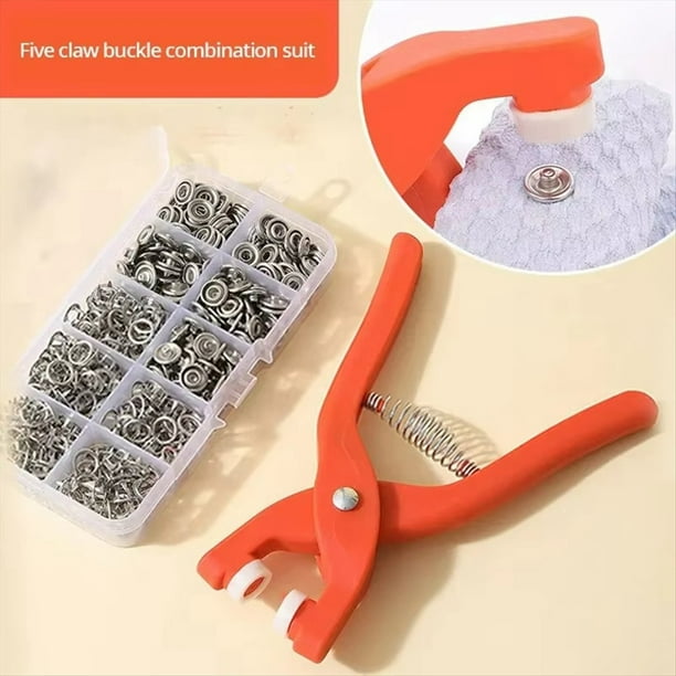 Kit de Botones A Presión con Alicates de Prensa Manual Botones A Presión de Metal para Coser Manualidades de Bricolaje Ropa Sombreros Botones A Presión de Costura