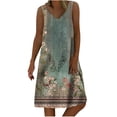 thumbnail image 2 of LOVZFMLL Robes Femmes Décontractées Imprimées Robe Débardeur Plage Col en V Poche Sans Manches Robes de Costume, 2 of 5
