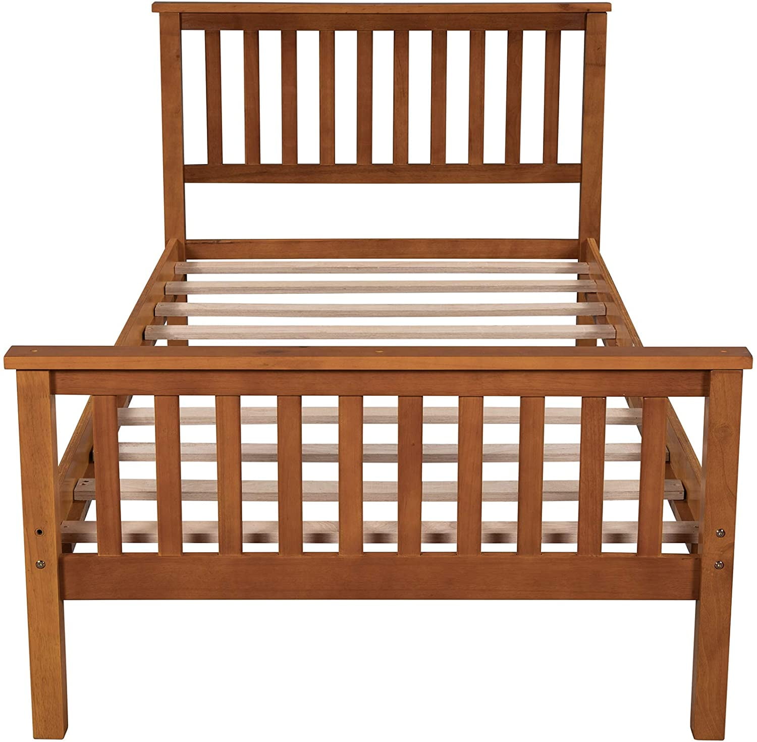 Harper & Bright Designs Twin Bed Frame Wood Platform Twin Bed No Box Spring Required, Oak