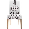 thumbnail image 2 of KXMDXA Keep Calm and Listen to Music Stretch Chair Cover Protector Seat Slipcover for Dining Room Hotel Wedding Party Set of 6, 2 of 6
